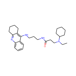 CCN(CCC(=O)NCCCNc1c2c(nc3ccccc13)CCCC2)C1CCCCC1 ZINC000299827126