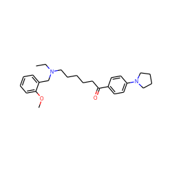 CCN(CCCCCC(=O)c1ccc(N2CCCC2)cc1)Cc1ccccc1OC ZINC000003785311