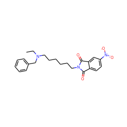 CCN(CCCCCCN1C(=O)c2ccc([N+](=O)[O-])cc2C1=O)Cc1ccccc1 ZINC000013738600