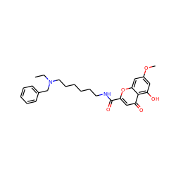 CCN(CCCCCCNC(=O)c1cc(=O)c2c(O)cc(OC)cc2o1)Cc1ccccc1 ZINC000299855475