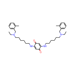 CCN(CCCCCCNC1=CC(=O)C(NCCCCCCN(CC)Cc2ccccc2C)=CC1=O)Cc1ccccc1C ZINC000101110559