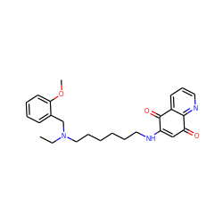 CCN(CCCCCCNC1=CC(=O)c2ncccc2C1=O)Cc1ccccc1OC ZINC000101464496