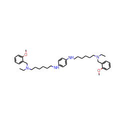 CCN(CCCCCCNc1ccc(NCCCCCCN(CC)Cc2ccccc2OC)cc1)Cc1ccccc1OC ZINC000028711569