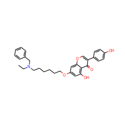 CCN(CCCCCCOc1cc(O)c2c(=O)c(-c3ccc(O)cc3)coc2c1)Cc1ccccc1 ZINC000103251928