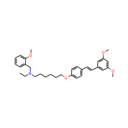 CCN(CCCCCCOc1ccc(/C=C/c2cc(OC)cc(OC)c2)cc1)Cc1ccccc1OC ZINC000103299661