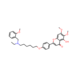 CCN(CCCCCCOc1ccc(-c2cc(=O)c3c(O)c(OC)c(OC)cc3o2)cc1)Cc1ccccc1OC ZINC000473116485