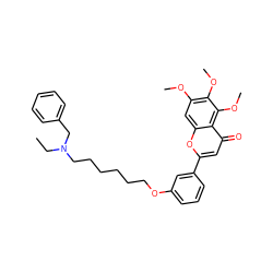 CCN(CCCCCCOc1cccc(-c2cc(=O)c3c(OC)c(OC)c(OC)cc3o2)c1)Cc1ccccc1 ZINC000473113283