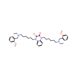 CCN(CCCCCCn1c(=O)c(=O)n(CCCCCCN(CC)Cc2ccccc2OC)c2ccccc21)Cc1ccccc1OC ZINC000049841215