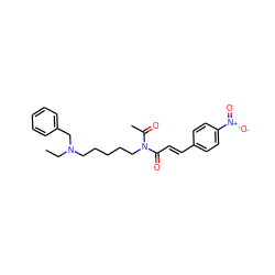 CCN(CCCCCN(C(C)=O)C(=O)/C=C/c1ccc([N+](=O)[O-])cc1)Cc1ccccc1 ZINC000013738621