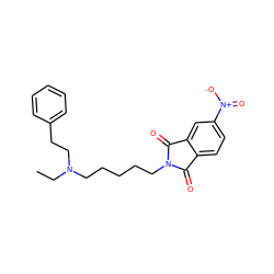 CCN(CCCCCN1C(=O)c2ccc([N+](=O)[O-])cc2C1=O)CCc1ccccc1 ZINC000013738601