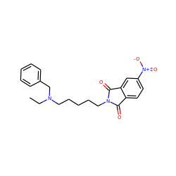 CCN(CCCCCN1C(=O)c2ccc([N+](=O)[O-])cc2C1=O)Cc1ccccc1 ZINC000001551094