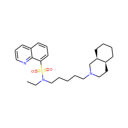 CCN(CCCCCN1CC[C@@H]2CCCC[C@@H]2C1)S(=O)(=O)c1cccc2cccnc12 ZINC000073170189