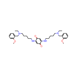 CCN(CCCCCNC1=CC(=O)C(NCCCCCN(CC)Cc2ccccc2OC)=CC1=O)Cc1ccccc1OC ZINC000101087379