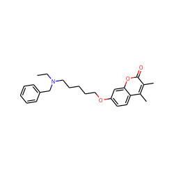 CCN(CCCCCOc1ccc2c(C)c(C)c(=O)oc2c1)Cc1ccccc1 ZINC000473127325