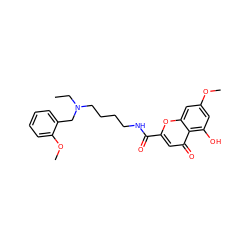 CCN(CCCCNC(=O)c1cc(=O)c2c(O)cc(OC)cc2o1)Cc1ccccc1OC ZINC000299860120