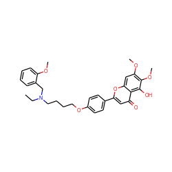 CCN(CCCCOc1ccc(-c2cc(=O)c3c(O)c(OC)c(OC)cc3o2)cc1)Cc1ccccc1OC ZINC000473114982