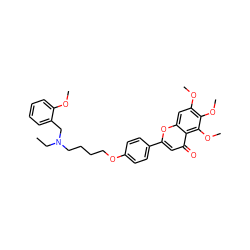 CCN(CCCCOc1ccc(-c2cc(=O)c3c(OC)c(OC)c(OC)cc3o2)cc1)Cc1ccccc1OC ZINC000473115872