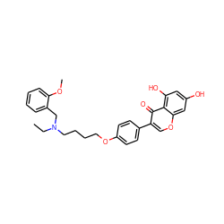 CCN(CCCCOc1ccc(-c2coc3cc(O)cc(O)c3c2=O)cc1)Cc1ccccc1OC ZINC000103251908