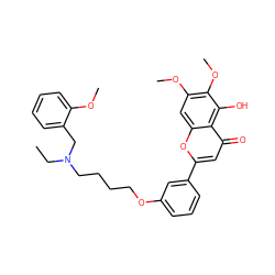 CCN(CCCCOc1cccc(-c2cc(=O)c3c(O)c(OC)c(OC)cc3o2)c1)Cc1ccccc1OC ZINC000473115892