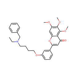 CCN(CCCCOc1cccc(-c2cc(=O)c3c(OC)c(OC)c(OC)cc3o2)c1)Cc1ccccc1 ZINC000473111984