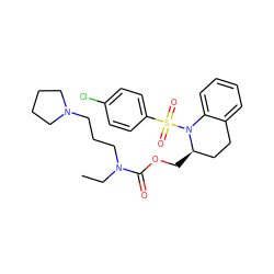 CCN(CCCN1CCCC1)C(=O)OC[C@@H]1CCc2ccccc2N1S(=O)(=O)c1ccc(Cl)cc1 ZINC000028880100