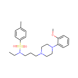 CCN(CCCN1CCN(c2ccccc2OC)CC1)S(=O)(=O)c1ccc(C)cc1 ZINC000013584483