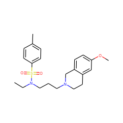 CCN(CCCN1CCc2cc(OC)ccc2C1)S(=O)(=O)c1ccc(C)cc1 ZINC000013584492