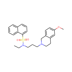 CCN(CCCN1CCc2cc(OC)ccc2C1)S(=O)(=O)c1cccc2ccccc12 ZINC000013584502