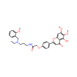 CCN(CCCNC(=O)COc1ccc(-c2cc(=O)c3c(O)c(OC)c(OC)cc3o2)cc1)Cc1ccccc1OC ZINC001772571098