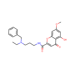 CCN(CCCNC(=O)c1cc(=O)c2c(O)cc(OC)cc2o1)Cc1ccccc1 ZINC000299856606