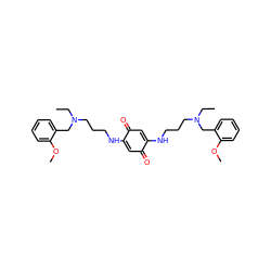 CCN(CCCNC1=CC(=O)C(NCCCN(CC)Cc2ccccc2OC)=CC1=O)Cc1ccccc1OC ZINC000101110554