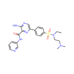 CCN(CCN(C)C)S(=O)(=O)c1ccc(-c2cnc(N)c(C(=O)Nc3cccnc3)n2)cc1 ZINC000034251721