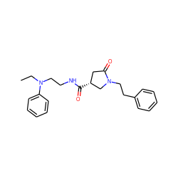 CCN(CCNC(=O)[C@@H]1CC(=O)N(CCc2ccccc2)C1)c1ccccc1 ZINC000004057600