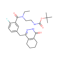 CCN(CCNC(=O)OC(C)(C)C)C(=O)c1cc(Cc2n[nH]c(=O)c3c2CCCC3)ccc1F ZINC000148066510