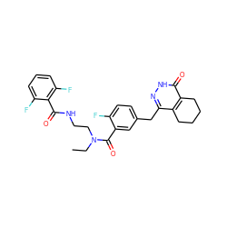 CCN(CCNC(=O)c1c(F)cccc1F)C(=O)c1cc(Cc2n[nH]c(=O)c3c2CCCC3)ccc1F ZINC000148290824