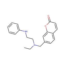 CCN(CCNc1ccccc1)Cc1ccc2ccc(=O)oc2c1 ZINC000013800781