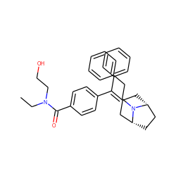 CCN(CCO)C(=O)c1ccc(C(=C2C[C@@H]3CC[C@H](C2)N3CCc2ccccc2)c2ccccc2)cc1 ZINC000026189864