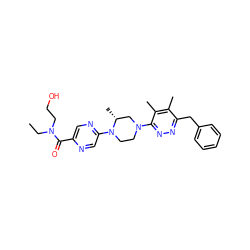 CCN(CCO)C(=O)c1cnc(N2CCN(c3nnc(Cc4ccccc4)c(C)c3C)C[C@H]2C)cn1 ZINC000201145712