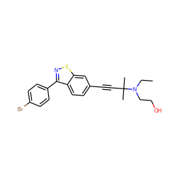 CCN(CCO)C(C)(C)C#Cc1ccc2c(-c3ccc(Br)cc3)nsc2c1 ZINC000038470060