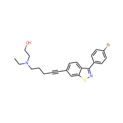 CCN(CCO)CCCC#Cc1ccc2c(-c3ccc(Br)cc3)nsc2c1 ZINC000034353996