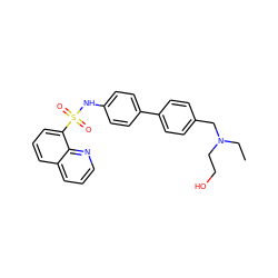 CCN(CCO)Cc1ccc(-c2ccc(NS(=O)(=O)c3cccc4cccnc34)cc2)cc1 ZINC000045229366