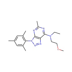 CCN(CCOC)c1nc(C)nc2c1nnn2-c1c(C)cc(C)cc1C ZINC000013794990