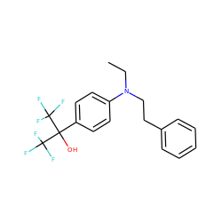 CCN(CCc1ccccc1)c1ccc(C(O)(C(F)(F)F)C(F)(F)F)cc1 ZINC000035983441