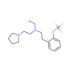 CCN(CCc1ccccc1OC(F)(F)F)CCN1CCCC1 ZINC000040834360