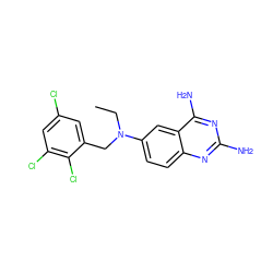 CCN(Cc1cc(Cl)cc(Cl)c1Cl)c1ccc2nc(N)nc(N)c2c1 ZINC000040429496