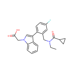 CCN(Cc1cc(F)ccc1-c1cn(CC(=O)O)c2ccccc12)C(=O)C1CC1 ZINC000208605205