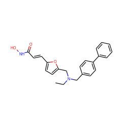 CCN(Cc1ccc(-c2ccccc2)cc1)Cc1ccc(/C=C/C(=O)NO)o1 ZINC000096915090