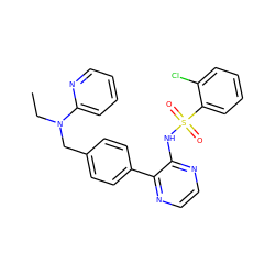 CCN(Cc1ccc(-c2nccnc2NS(=O)(=O)c2ccccc2Cl)cc1)c1ccccn1 ZINC000118912172