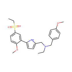 CCN(Cc1ccc(OC)cc1)Cc1ccc(-c2cc(S(=O)(=O)CC)ccc2OC)[nH]1 ZINC000026987196