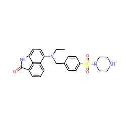 CCN(Cc1ccc(S(=O)(=O)N2CCNCC2)cc1)c1ccc2c3c(cccc13)C(=O)N2 ZINC000013450078